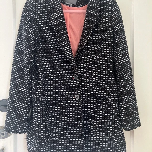 Anthropologie Filipa Textured Black & White Blazer Medium - Picture 3 of 12